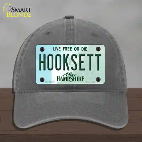 Hooksett New Hampshire Novelty License Plate Hat Unconstructed Cotton / Charcoal