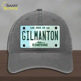 Gilmanton New Hampshire Novelty License Plate Hat Unconstructed Cotton / Charcoal