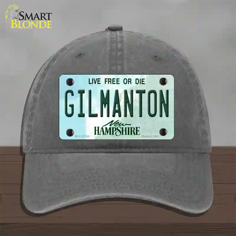 Gilmanton New Hampshire Novelty License Plate Hat Unconstructed Cotton / Charcoal