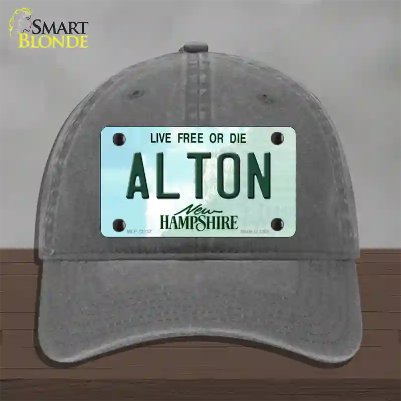 Alton New Hampshire Novelty License Plate Hat Unconstructed Cotton / Charcoal