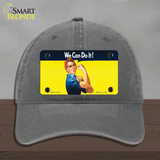 We Can Do It Novelty License Plate Hat Unconstructed Cotton / Charcoal