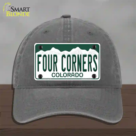 Four Corners Colorado Novelty License Plate Hat Unconstructed Cotton / Charcoal