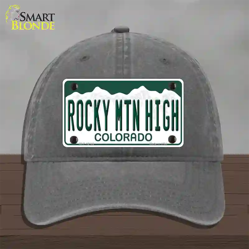 Rocky Mountain High Colorado Novelty License Plate Hat Unconstructed Cotton / Charcoal