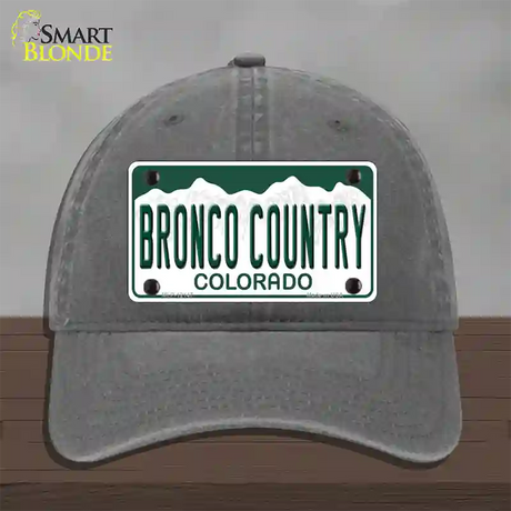 Bronco Country Colorado Novelty License Plate Hat Unconstructed Cotton / Charcoal