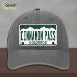 Cinnamon Pass Colorado Novelty License Plate Hat Unconstructed Cotton / Charcoal