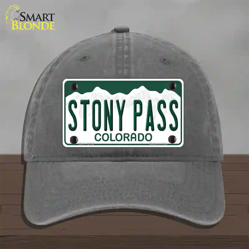 Stony Pass Colorado Novelty License Plate Hat Unconstructed Cotton / Charcoal