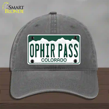 Ophir Pass Colorado Novelty License Plate Hat Unconstructed Cotton / Charcoal