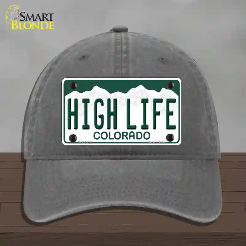 High Life Colorado Novelty License Plate Hat Unconstructed Cotton / Charcoal