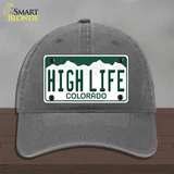 High Life Colorado Novelty License Plate Hat Unconstructed Cotton / Charcoal