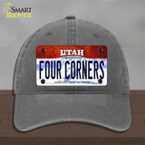 Utah Four Corners Novelty License Plate Hat Unconstructed Cotton / Charcoal