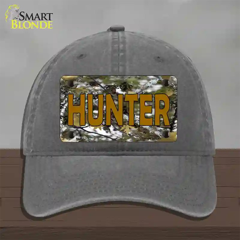 Hunter Camouflage Novelty License Plate Hat Unconstructed Cotton / Charcoal