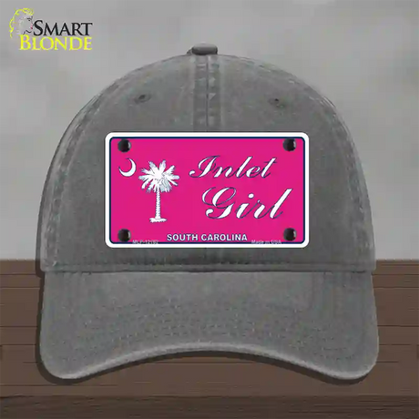 Inlet Girl SC Pink Novelty License Plate Hat Unconstructed Cotton / Charcoal