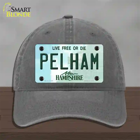 Pelham New Hampshire Novelty License Plate Hat Unconstructed Cotton / Charcoal