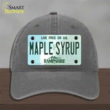 Maple Syrup New Hampshire Novelty License Plate Hat Unconstructed Cotton / Charcoal