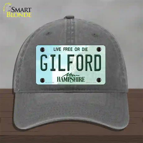 Gilford New Hampshire Novelty License Plate Hat Unconstructed Cotton / Charcoal