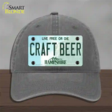 Craft Beer New Hampshire Novelty License Plate Hat Unconstructed Cotton / Charcoal