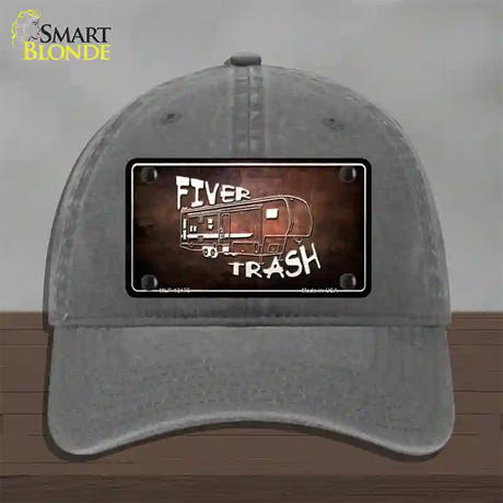 Fiver Trash Novelty License Plate Hat Unconstructed Cotton / Charcoal