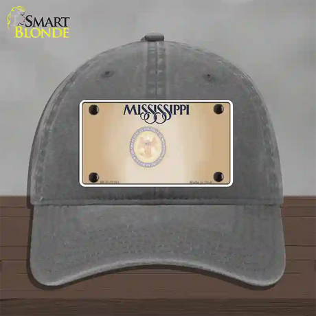 Mississippi Great Seal Blank Novelty License Plate Hat Unconstructed Cotton / Charcoal