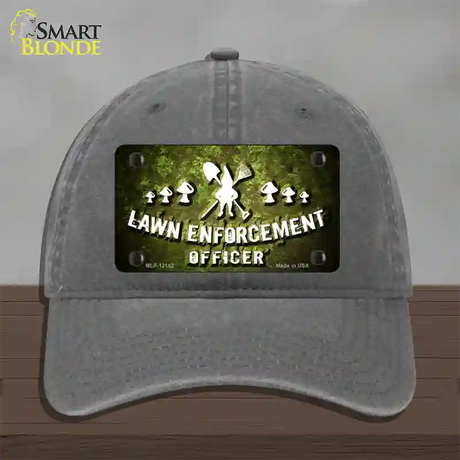 Lawn Enforcement Gnome Novelty License Plate Hat Unconstructed Cotton / Charcoal