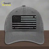 American Flag Black and Gray Novelty License Plate Hat Unconstructed Cotton / Charcoal