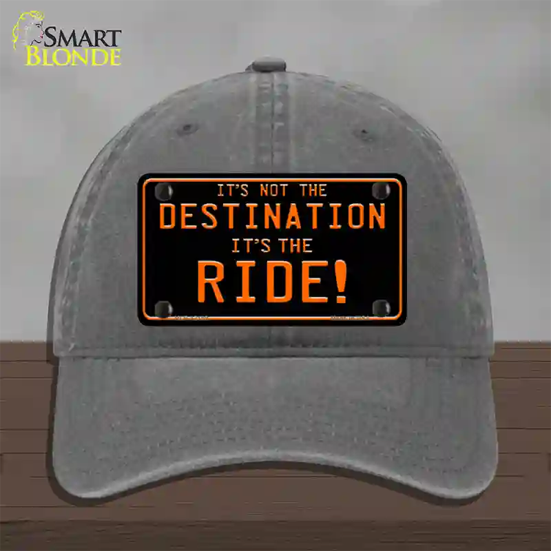 Its Not the Destination Novelty License Plate Hat Unconstructed Cotton / Charcoal