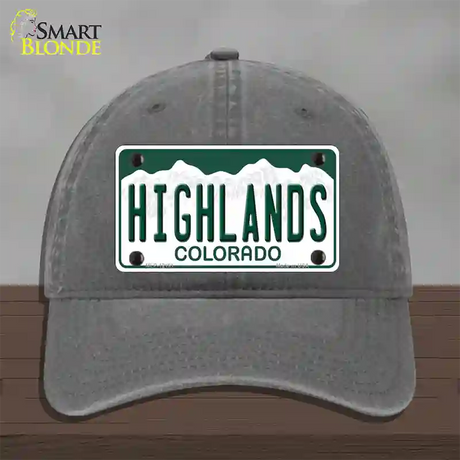 Highlands Colorado Novelty License Plate Hat Unconstructed Cotton / Charcoal