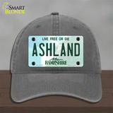 Ashland New Hampshire Novelty License Plate Hat Unconstructed Cotton / Charcoal