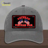 Vietnam War Veteran Novelty License Plate Hat Unconstructed Cotton / Charcoal