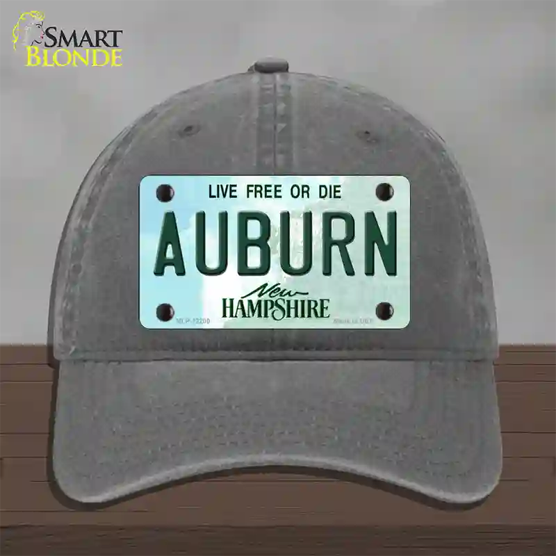 Auburn New Hampshire Novelty License Plate Hat Unconstructed Cotton / Charcoal