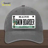 Snow Boarder Maine Novelty License Plate Hat Unconstructed Cotton / Charcoal