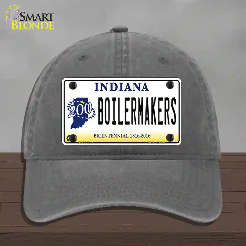 Boilermakers Indiana Novelty License Plate Hat Unconstructed Cotton / Charcoal