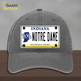 Notre Dame Indiana Novelty License Plate Hat Unconstructed Cotton / Charcoal