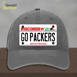 Go Packers Wisconsin Novelty License Plate Hat Unconstructed Cotton / Charcoal