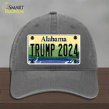 Trump 2024 Alabama Novelty License Plate Hat Unconstructed Cotton / Charcoal