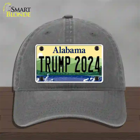 Trump 2024 Alabama Novelty License Plate Hat Unconstructed Cotton / Charcoal