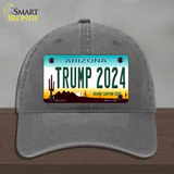 Trump 2024 Arizona Novelty License Plate Hat Unconstructed Cotton / Charcoal