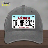 Trump 2024 Arkansas Novelty License Plate Hat Unconstructed Cotton / Charcoal