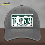 Trump 2024 Colorado Novelty License Plate Hat Unconstructed Cotton / Charcoal