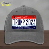 Trump 2024 Idaho Novelty License Plate Hat Unconstructed Cotton / Charcoal