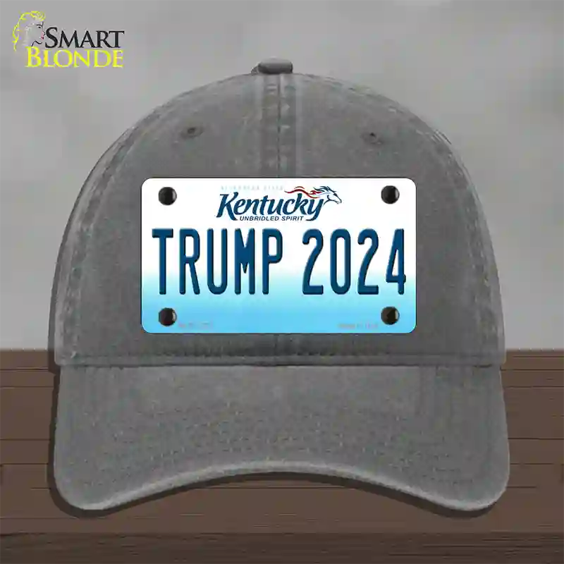 Trump 2024 Kentucky Novelty License Plate Hat Unconstructed Cotton / Charcoal