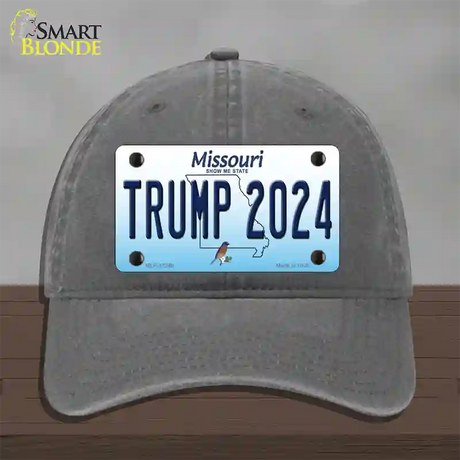 Trump 2024 Missouri Novelty License Plate Hat Unconstructed Cotton / Charcoal