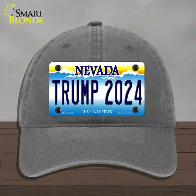 Trump 2024 Nevada Novelty License Plate Hat Unconstructed Cotton / Charcoal