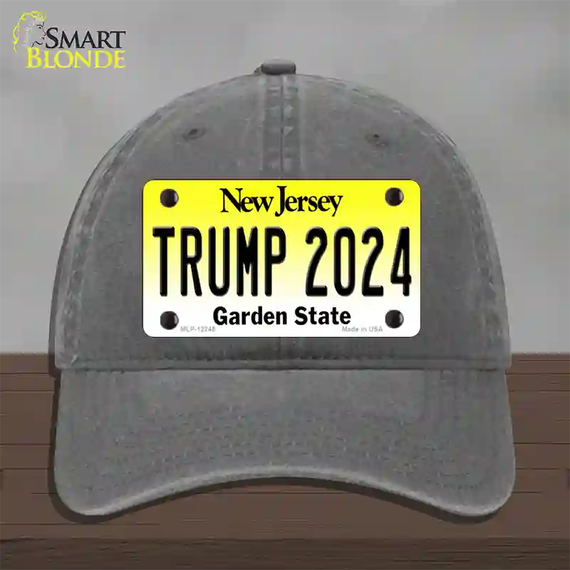 Trump 2024 New Jersey Novelty License Plate Hat Unconstructed Cotton / Charcoal