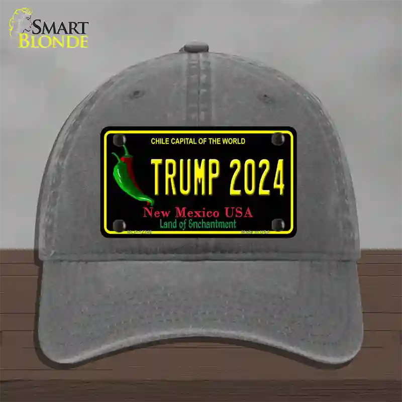 Trump 2024 New Mexico Novelty License Plate Hat Unconstructed Cotton / Charcoal