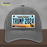 Trump 2024 North Dakota Novelty License Plate Hat Unconstructed Cotton / Charcoal