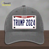 Trump 2024 Ohio Novelty License Plate Hat Unconstructed Cotton / Charcoal