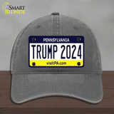 Trump 2024 Pennsylvania Novelty License Plate Hat Unconstructed Cotton / Charcoal