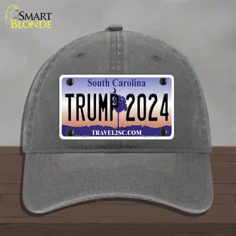 Trump 2024 South Carolina Novelty License Plate Hat Unconstructed Cotton / Charcoal