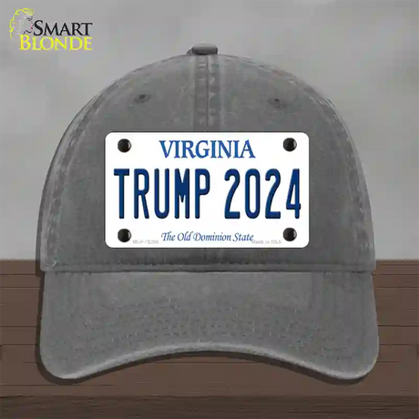 Trump 2024 Virginia Novelty License Plate Hat Unconstructed Cotton / Charcoal