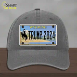 Trump 2024 Wyoming Novelty License Plate Hat Unconstructed Cotton / Charcoal